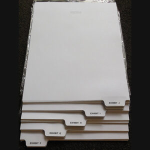AVEG Exhibit Tabs - 5th Cut Bottom, Lettered - Individual