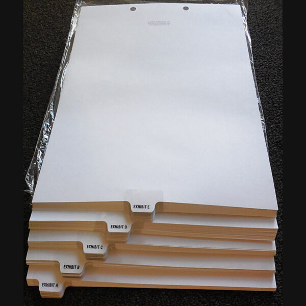 Exhibit Tabs - 10th Cut Bottom, Lettered - Individual CLEAR