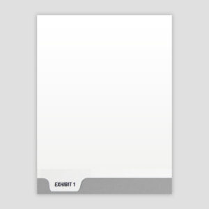 Exhibit Tabs - 10th Cut Bottom, Numbered - Individual CLEAR