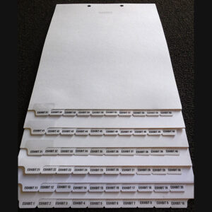 Exhibit Tabs - 10th Cut Bottom, Numbered - Sets