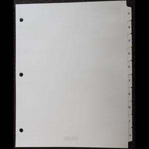 10th Cut Side Tabs - A-J